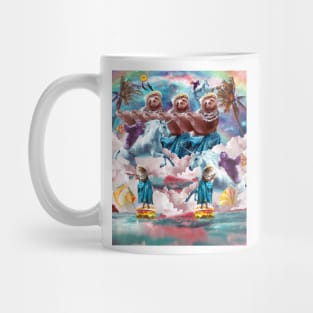 Aloha Burger Kitty Cat & Pizza Sloth On Unicorn Mug